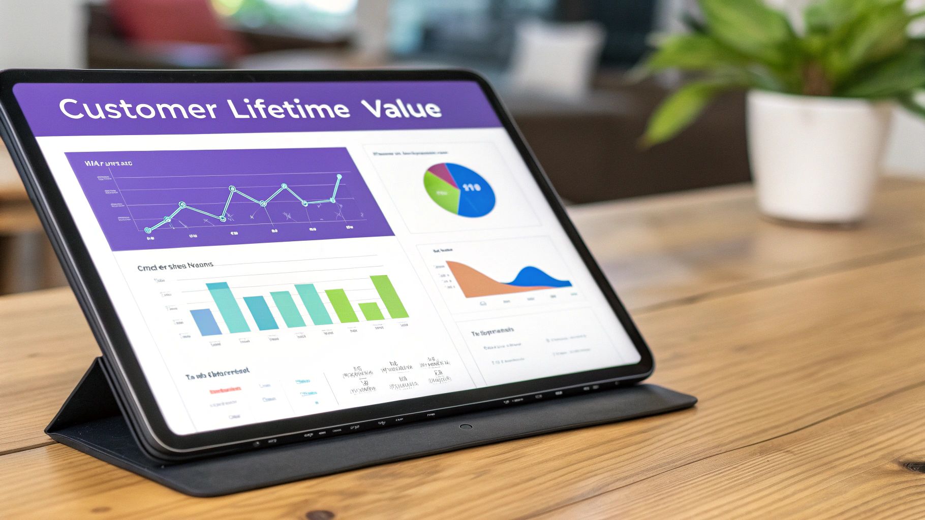 A visual representation of the Customer Lifetime Value (CLV) formula and its components