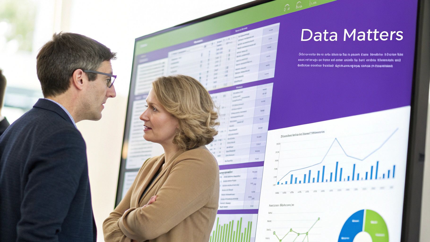 Data insights visualized on a screen